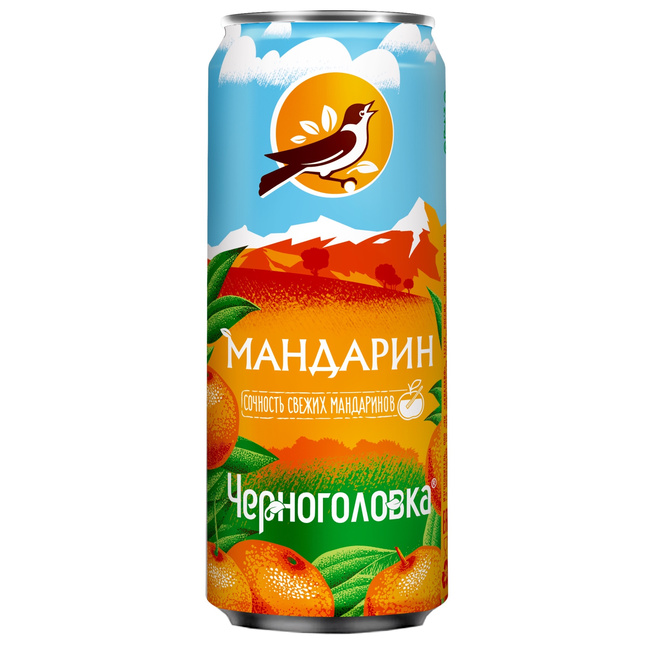 Лимонад Черноголовка Мандарин, ЖБ 0.33 литра
