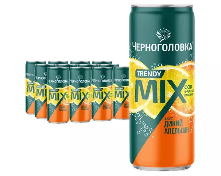 Напиток газированный Черноголовка TRENDY MIXES Дикий апельсин-Юдзу, ЖБ 0.33 литра Напиток газированный Черноголовка TRENDY MIXES Дикий апельсин-Юдзу, ЖБ 0.33 литра