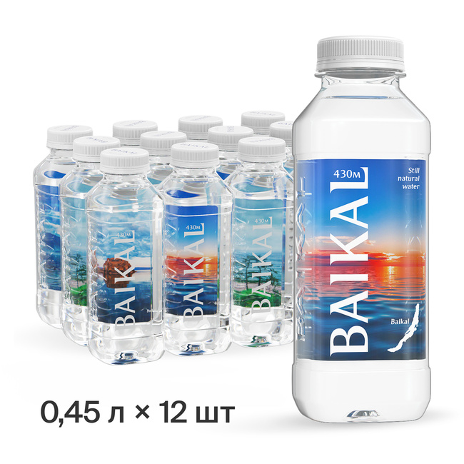 Вода BAIKAL430 глубинная байкальская, ПЭТ 0.45 литра