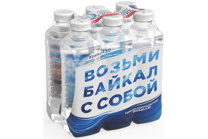 Вода BAIKAL430, глубинная байкальская, ПЭТ 0.85 литра