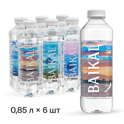 Вода БАЙКАЛ 430 (BAIKAL430), глубинная байкальская, ПЭТ 0.85 литра