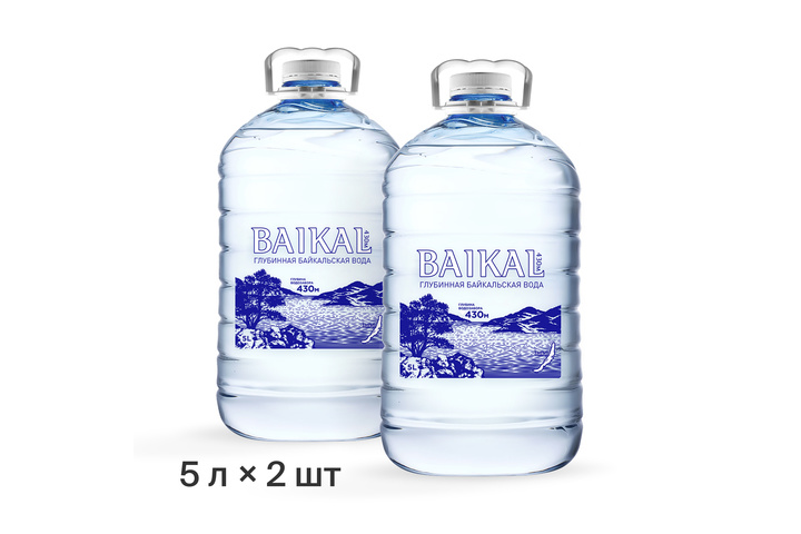 Вода БАЙКАЛ 430 (BAIKAL430), глубинная байкальская, ПЭТ 5 литров