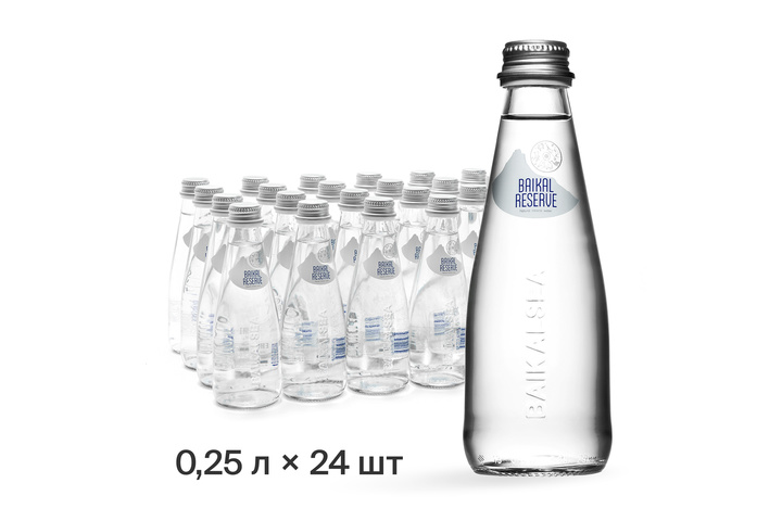 Минеральная газированная лечебно-столовая вода BAIKAL RESERVE, стекло 0.25 литра