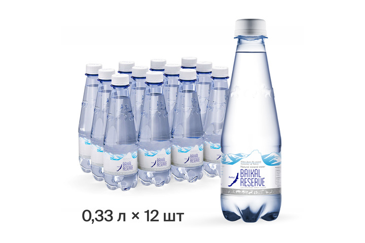 Минеральная газированная лечебно-столовая вода BAIKAL RESERVE, ПЭТ 0.33 литра