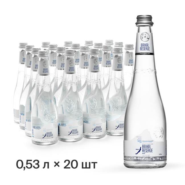 Минеральная газированная лечебно-столовая вода BAIKAL RESERVE, стекло 0.53 литра