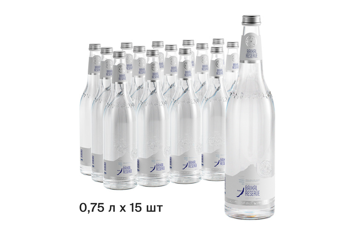 Минеральная газированная лечебно-столовая вода BAIKAL RESERVE, стекло 0.75 литра