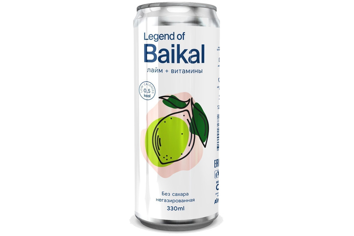 Напиток негазированный Legend of Baikal лайм + витамины, 0.33 литра