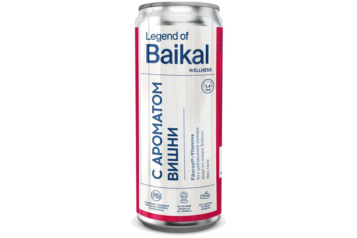 Напиток негазированный Legend of Baikal WELLNESS с ароматом вишни, 0.33 литра