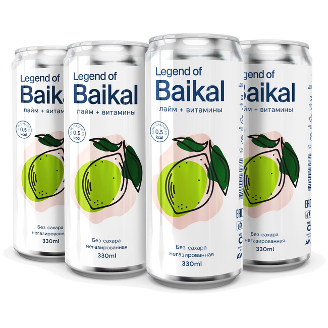 Напиток негазированный Legend of Baikal лайм + витамины, 0.33 литра