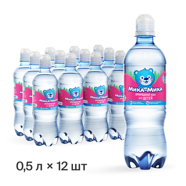 Природная байкальская вода для детей «Мика-Мика», ПЭТ 0.5 литра