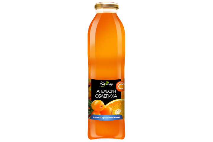 Апельсиново-облепиховый нектар BioNergy, стекло 0.5 литра (прямой отжим)