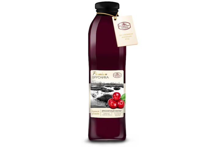 Нектар брусничный Сибирская ягода Premium, стекло 0.5 литра