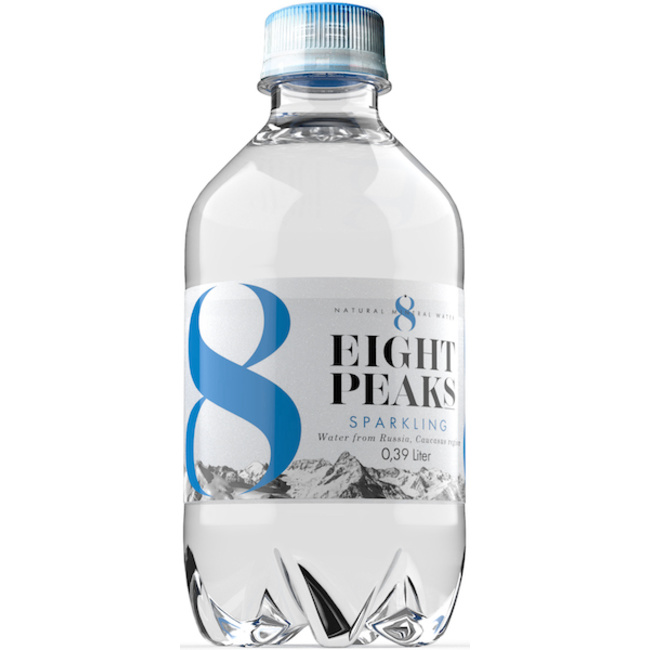 Вода Eight Peaks газированная минеральная природная столовая питьевая, ПЭТ 0.39 литра