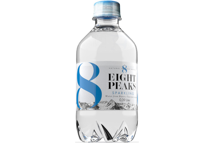 Вода Eight Peaks газированная минеральная природная столовая питьевая, ПЭТ 0.39 литра