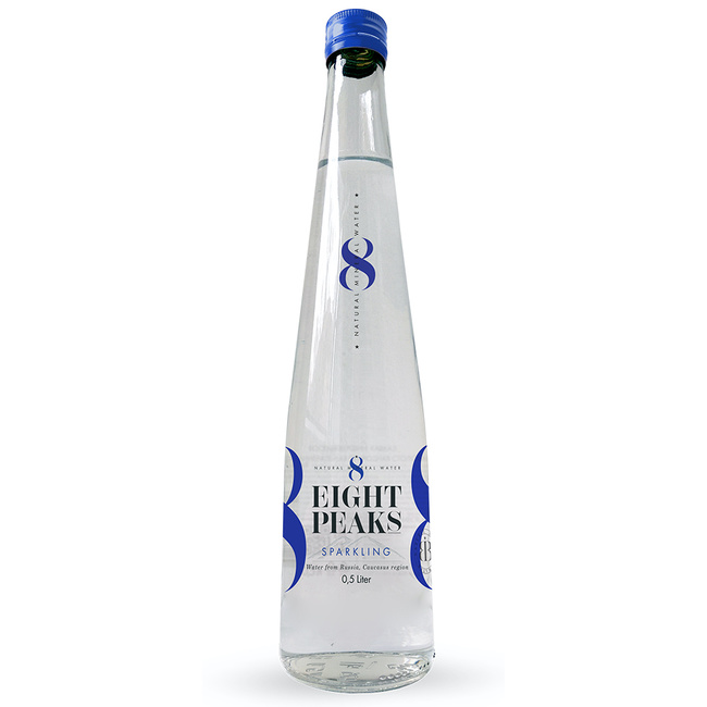 Минеральная вода Eight Peaks газированная, стекло 0.5 литра