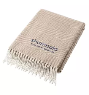 Плед бежевый Shambala 155х150 с бахрамой