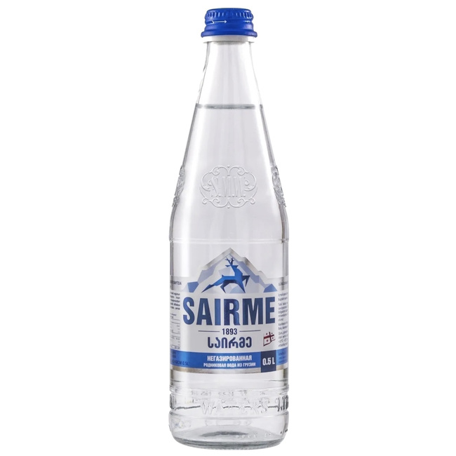 Вода Sairme родниковая, стекло 0.5 литра