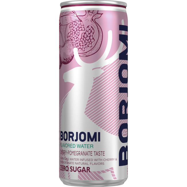 Напиток Borjomi Flavored с ароматом вишни и граната, без сахара, ЖБ 0.33 литра