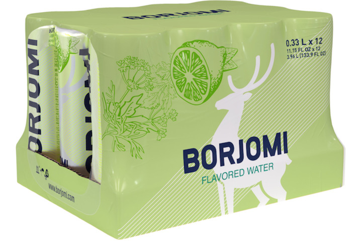 Напиток Borjomi Flavored с экстрактом лайма и кориандра, без сахара, ЖБ 0.33 литра