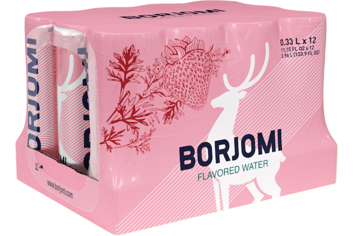 Напиток Borjomi Flavored с ароматом земляники и экстрактом артемизии, без сахара, ЖБ 0.33 литра