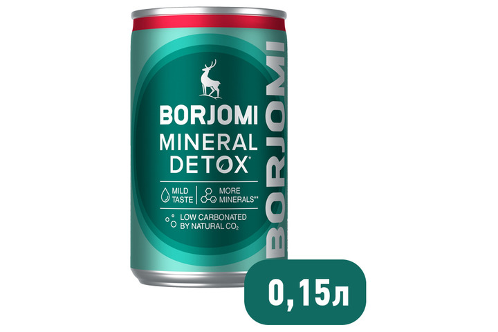 Вода Borjomi Mineral Detox в банке 0,15 литра