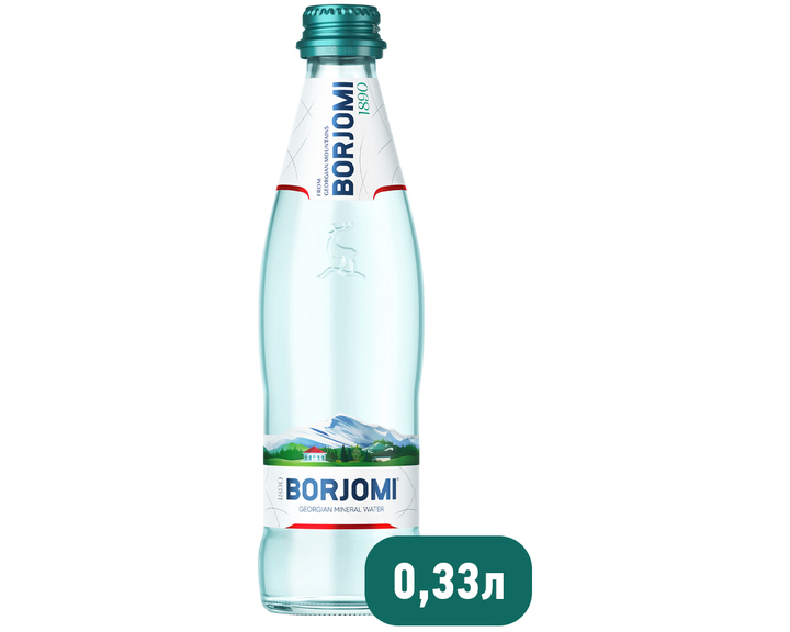 Вода Borjomi природная минеральная в стекле 0,33 литра 