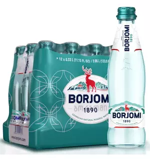 Вода Borjomi природная минеральная в стекле 0,33 литра 