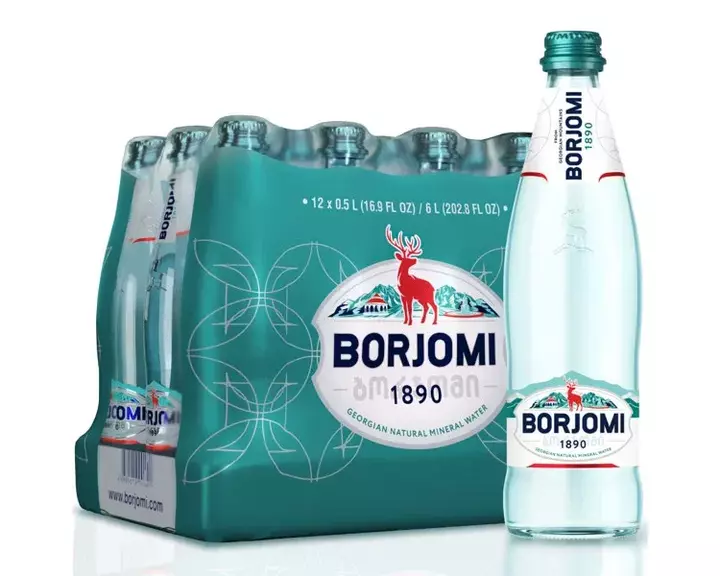 Вода Borjomi природная минеральная в стекле 0,5 литра Вода Borjomi природная минеральная в стекле 0,5 литра
