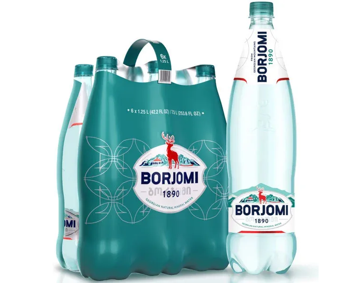 Вода Borjomi природная минеральная, пэт 1,25 литра