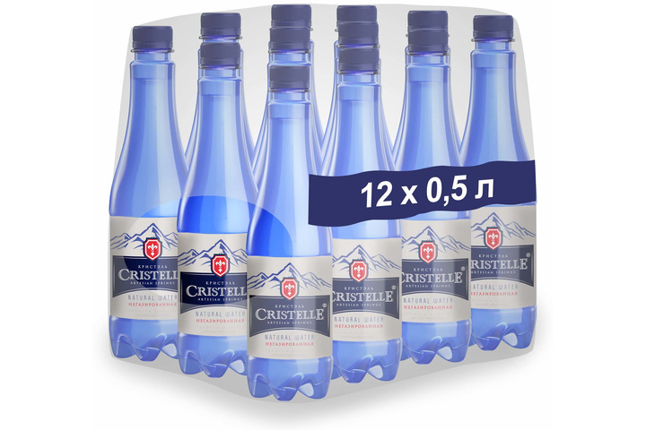 Вода питьевая природная Cristelle негазированная, ПЭТ 0.5 литра