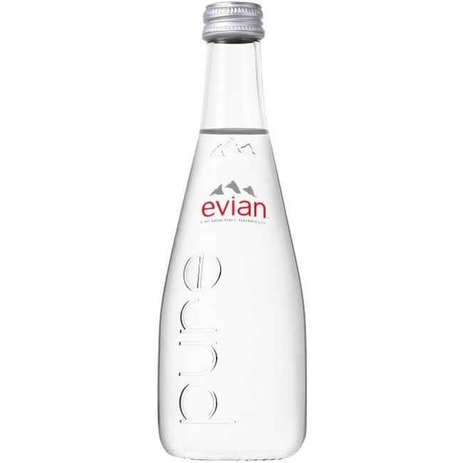 Вода Evian минеральная негазированная, стекло 0.33 литра