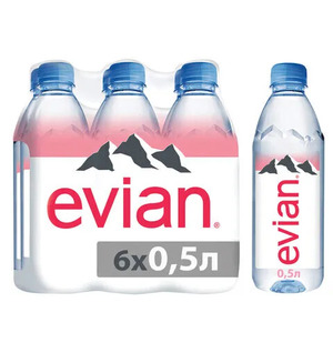 Вода Evian минеральная негазированная, пэт 0.5 литра