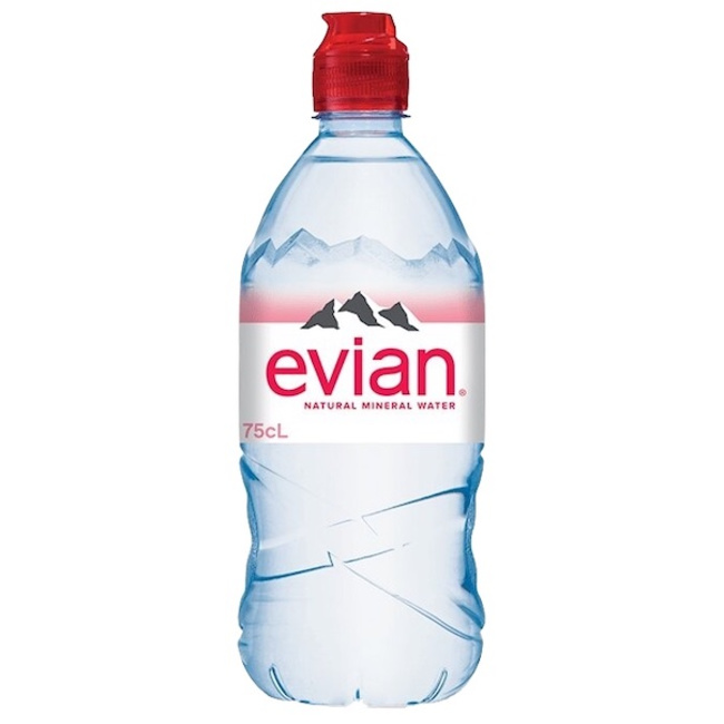 Вода Evian минеральная, негазированная, ПЭТ 0.75 литра
