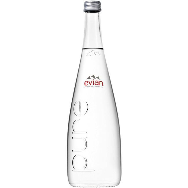 Вода Evian минеральная негазированная, стекло 0.75 литра