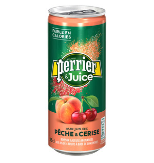 Газированный напиток Perrier с соком персика и вишни, 250 мл