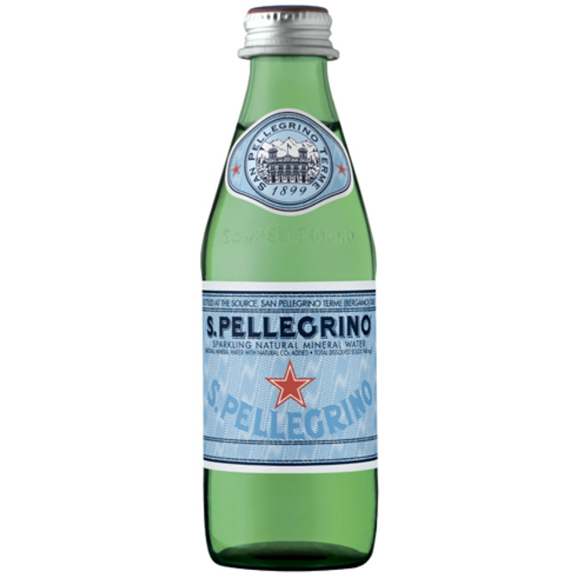 Вода S.Pellegrino минеральная газированная, стекло 0.25 литра