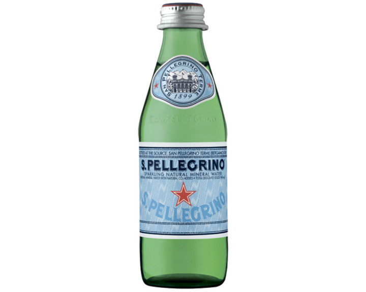 Вода S.Pellegrino минеральная газированная, стекло 0.25 литра