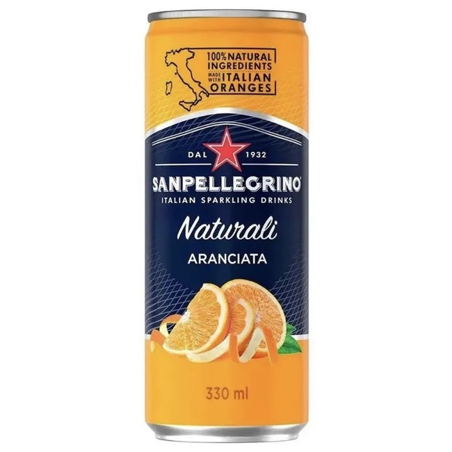 Напиток газированный Sanpellegrino с соком апельсина, 0.33 литра