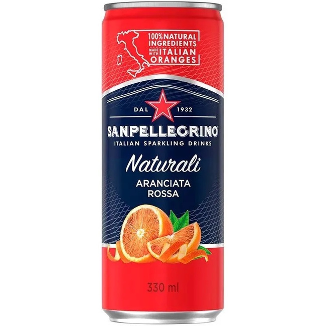 Напиток газированный Sanpellegrino с соком красного апельсина, 0.33 литра