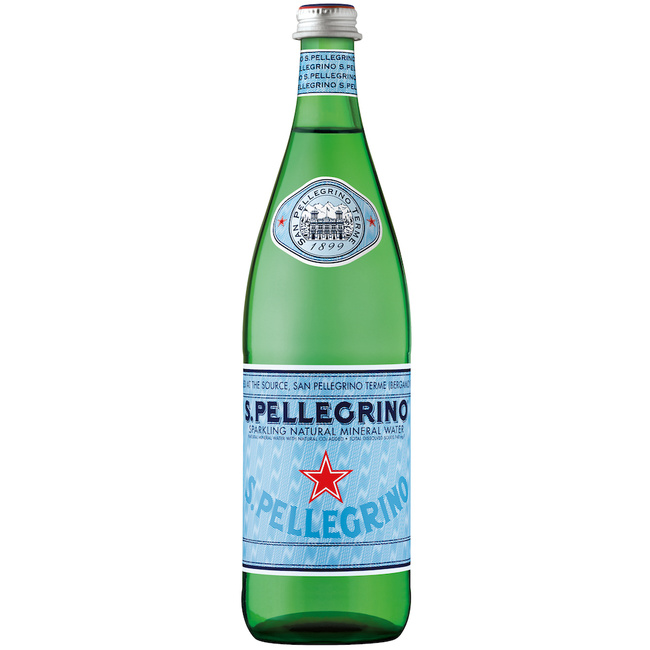 Вода S.Pellegrino минеральная газированная, стекло 0.75 литра