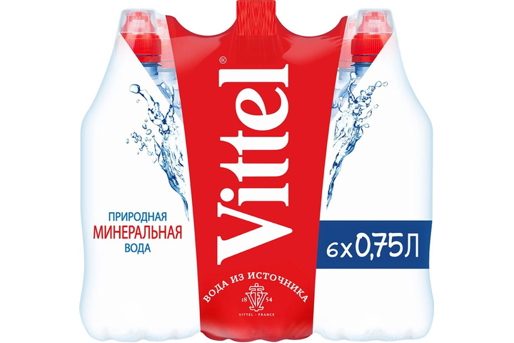 Вода Vittel SPORT минеральная, негазированная, ПЭТ 0.75 литра