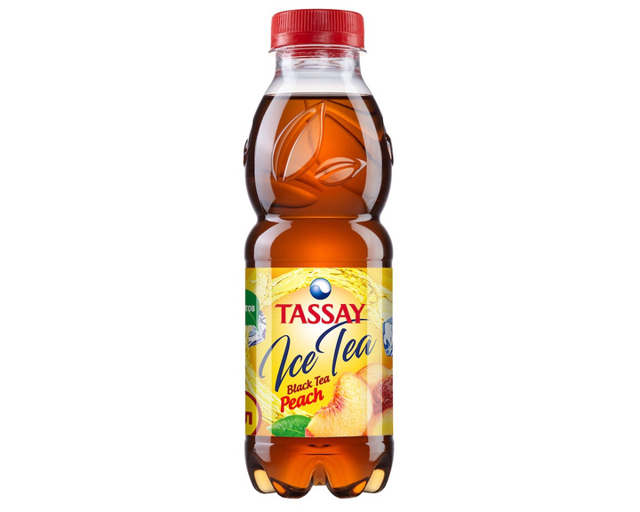 Холодный чай Tassay Ice Tea черный со вкусом персика, пэт 0.5 литра