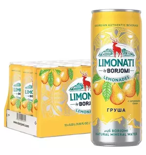 Лимонад Borjomi Limonati грузинский Груша, жб 0.33 литра