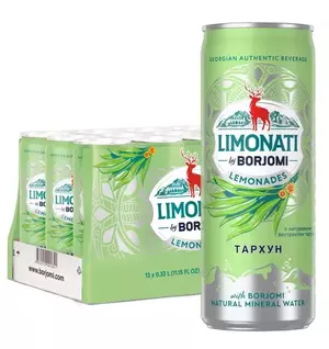 Лимонад Borjomi Limonati грузинский Тархун, жб 0.33 литра