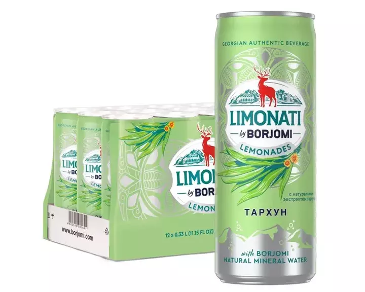 Лимонад Borjomi Limonati грузинский Тархун, жб 0.33 литра