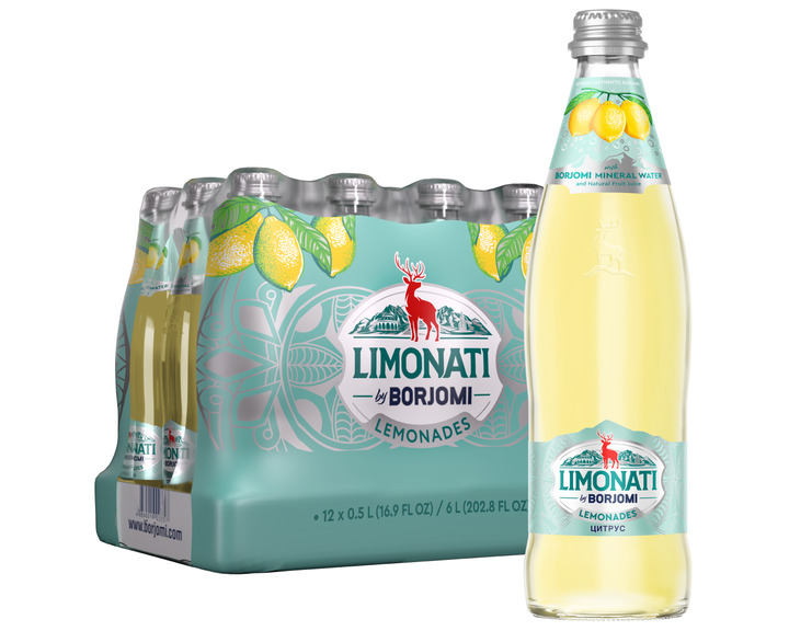 Грузинский Лимонад Borjomi Limonati Цитрус, стекло 0.5 литра