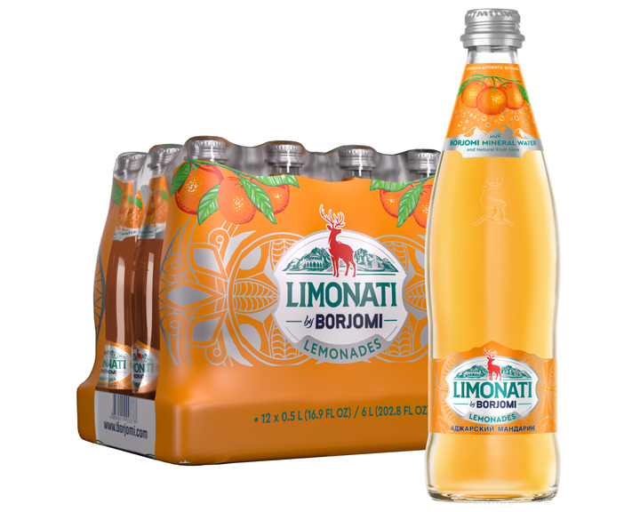 Грузинский Лимонад Borjomi Limonati Мандарин, стекло 0.5 литра