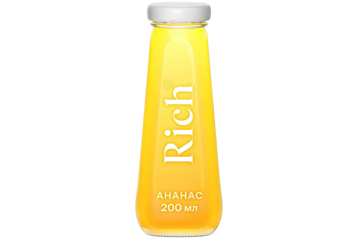 Сок Rich ананасовый, стекло 0.2 литра