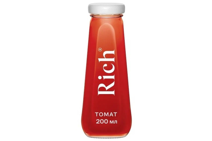 Сок Rich томатный, стекло 0.2 литра