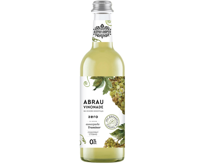 Напиток безалкогольный Abrau Vinonade Zero Traminer сильногазированный, стекло 0.375 литра Напиток безалкогольный Abrau Vinonade Zero Traminer сильногазированный, стекло 0.375 литра